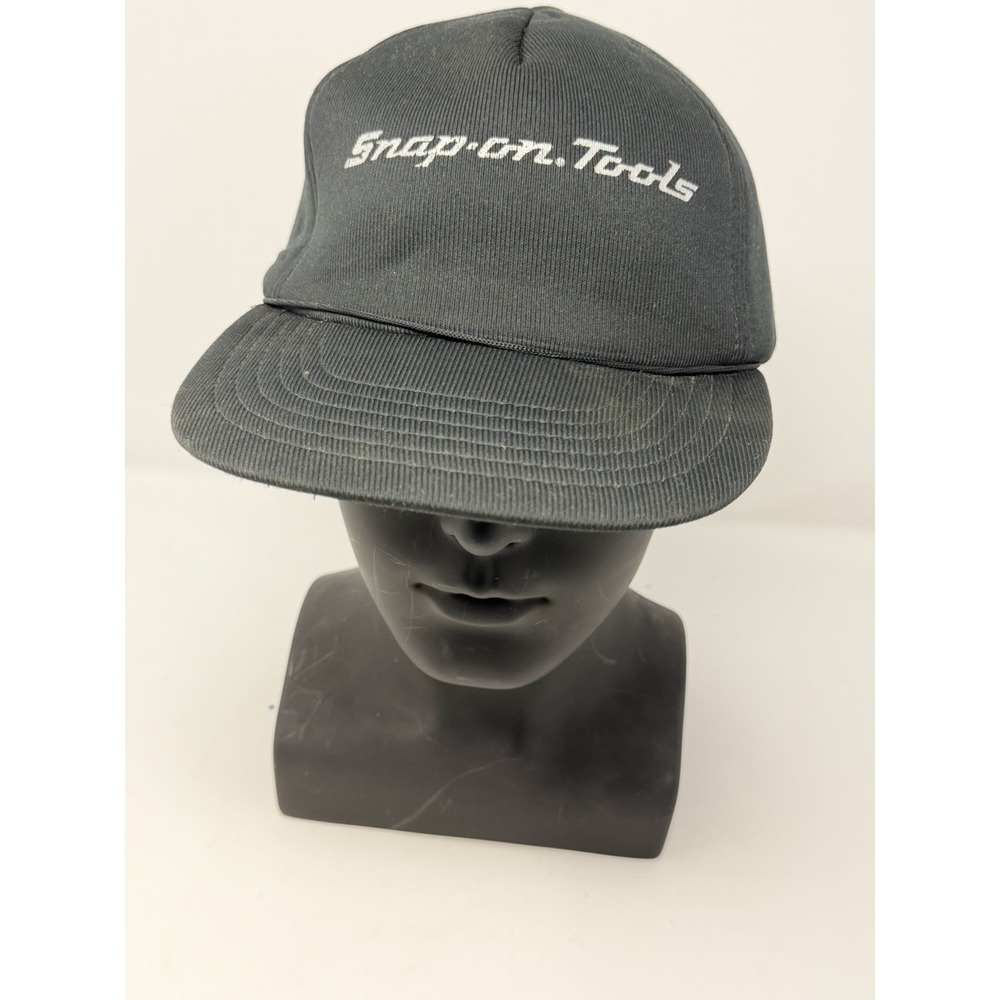 Vintage Snap On Tools Hat Black Script Logo USA Mechanic Cap Made In Taiwan - Picture 2 of 8